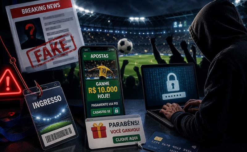 Eventos esportivos viram alvo de crimes digitais: como evitar golpes de apostas, fake news e fraudes online